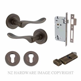 IVER 20791KENTR60KT STIRLING KEY-TURN ENTRANCE LOCK KITSET ROUND ROSE SIGNATURE BRASS
