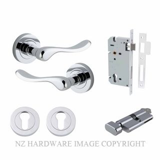 IVER 20794KENTR60KT STIRLING KEY-TURN ENTRANCE LOCK KITSET ROUND ROSE CHROME PLATE