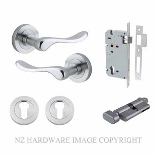 IVER 20795KENTR60KT STIRLING KEY-TURN ENTRANCE LOCK KITSET ROUND ROSE BRUSHED CHROME