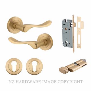 IVER 20796KENTR60KT STIRLING KEY-TURN ENTRANCE LOCK KITSET ROUND ROSE BRUSHED BRASS