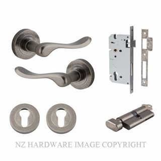 IVER 20797KENTR60KT STIRLING KEY-TURN ENTRANCE LOCK KITSET ROUND ROSE DISTRESSED NICKEL