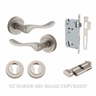 IVER 20799KENTR60KT STIRLING KEY-TURN ENTRANCE LOCK KITSET ROUND ROSE SATIN NICKEL