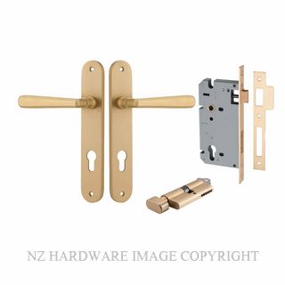 IVER 15376KENTR60KT COPENHAGEN KEY-TURN ENTRANCE LOCK KITSET OVAL PLATE BRUSHED BRASS