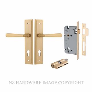 IVER 15378KENTR60KK COPENHAGEN KEY-KEY ENTRANCE LOCK KITSET STEPPED PLATE BRUSHED BRASS