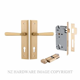 IVER 15378KENTR60KT COPENHAGEN KEY-TURN ENTRANCE LOCK KITSET STEPPED PLATE BRUSHED BRASS