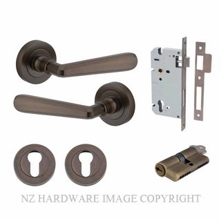 IVER 20801KENTR60KK COPENHAGEN KEY-KEY ENTRANCE LOCK KITSET ROUND ROSE SIGNATURE BRASS