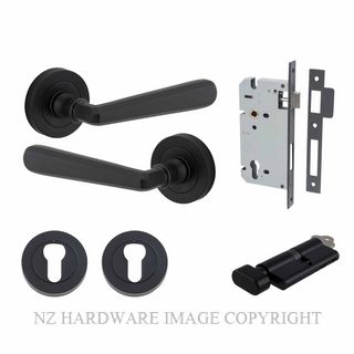 IVER 20803KENTR60KT COPENHAGEN KEY-TURN ENTRANCE LOCK KITSET ROUND ROSE MATT BLACK