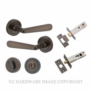 IVER 20801KPRIV60 COPENHAGEN PRIVACY LATCH KITSET ROUND ROSE SIGNATURE BRASS