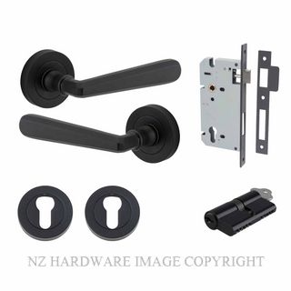 IVER 20803KENTR60KK COPENHAGEN KEY-KEY ENTRANCE LOCK KITSET ROUND ROSE MATT BLACK
