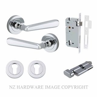 IVER 20804KENTR60KT COPENHAGEN KEY-TURN ENTRANCE LOCK KITSET ROUND ROSE CHROME PLATE