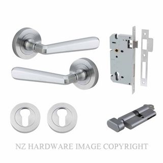 IVER 20805KENTR60KT COPENHAGEN KEY-TURN ENTRANCE LOCK KITSET ROUND ROSE BRUSHED CHROME