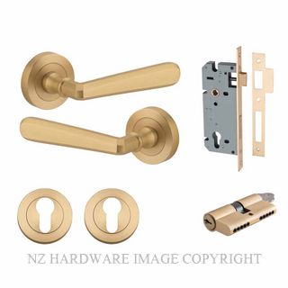 IVER 20806KENTR60KK COPENHAGEN KEY-KEY ENTRANCE LOCK KITSET ROUND ROSE BRUSHED BRASS