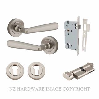 IVER 20809KENTR60KT COPENHAGEN KEY-TURN ENTRANCE LOCK KITSET ROUND ROSE SATIN NICKEL