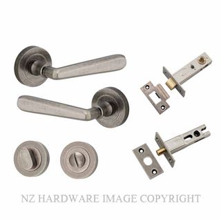 IVER 20807KPRIV60 COPENHAGEN PRIVACY LATCH KITSET ROUND ROSE DISTRESSED NICKEL