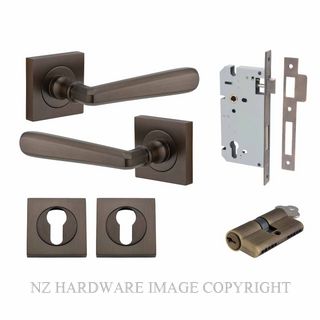 IVER 21191KENTR60KK COPENHAGEN KEY-KEY ENTRANCE LOCK KITSET SQUARE ROSE SIGNATURE BRASS