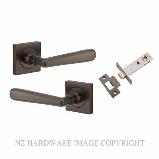 IVER 21191KPASS60 COPENHAGEN PASSAGE LATCH KITSET SQUARE ROSE SIGNATURE BRASS