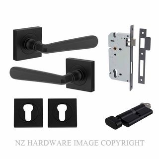 IVER 21193KENTR60KT COPENHAGEN KEY-TURN ENTRANCE LOCK KITSET SQUARE ROSE MATT BLACK