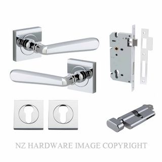 IVER 21194KENTR60KT COPENHAGEN KEY-TURN ENTRANCE LOCK KITSET SQUARE ROSE CHROME PLATE