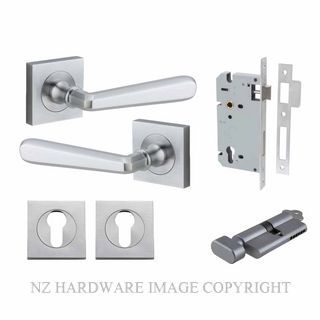 IVER 21195KENTR60KT COPENHAGEN KEY-TURN ENTRANCE LOCK KITSET SQUARE ROSE BRUSHED CHROME