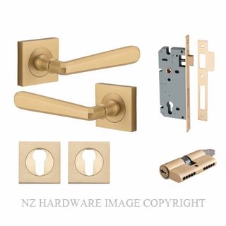IVER 21196KENTR60KK COPENHAGEN KEY-KEY ENTRANCE LOCK KITSET SQUARE ROSE BRUSHED BRASS