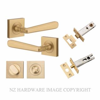 IVER 21196KPRIV60 COPENHAGEN PRIVACY LATCH KITSET SQUARE ROSE BRUSHED BRASS