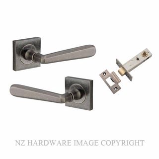 IVER 21197KPASS60 COPENHAGEN PASSAGE LATCH KITSET SQUARE ROSE DISTRESSED NICKEL
