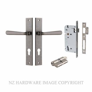 IVER 13872KENTR60KK COPENHAGEN KEY-KEY ENTRANCE LOCK KITSET RECTANGULAR PLATE DISTRESSED NICKEL