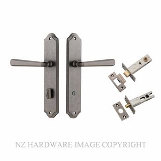 IVER 13874KPRIV60 COPENHAGEN PRIVACY LATCH KITSET SHOULDERED PLATE DISTRESSED NICKEL