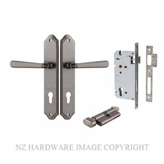 IVER 13874KENTR60KT COPENHAGEN KEY-TURN ENTRANCE LOCK KITSET SHOULDERED PLATE DISTRESSED NICKEL