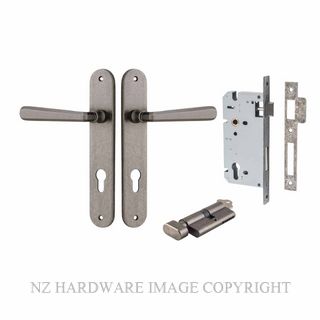 IVER 13876KENTR60KT COPENHAGEN KEY-TURN ENTRANCE LOCK KITSET OVAL PLATE DISTRESSED NICKEL