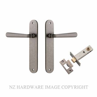 IVER 13876KPASS60 COPENHAGEN PASSAGE LATCH KITSET OVAL PLATE DISTRESSED NICKEL