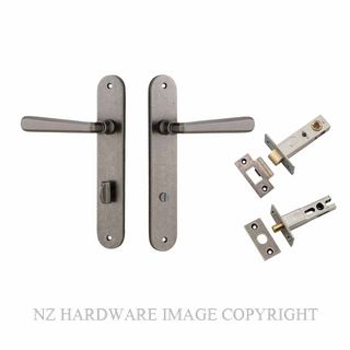 IVER 13876KPRIV60 COPENHAGEN PRIVACY LATCH KITSET OVAL PLATE DISTRESSED NICKEL