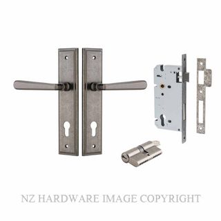 IVER 13878KENTR60KK COPENHAGEN KEY-KEY ENTRANCE LOCK KITSET STEPPED PLATE DISTRESSED NICKEL