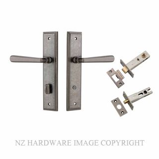 IVER 13878KPRIV60 COPENHAGEN PRIVACY LATCH KITSET STEPPED PLATE DISTRESSED NICKEL