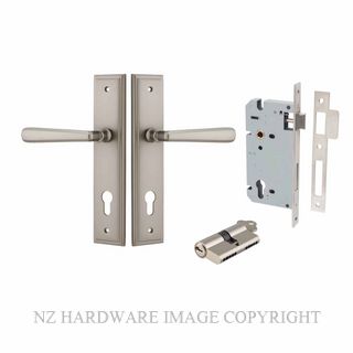 IVER 14878KENTR60KK COPENHAGEN KEY-KEY ENTRANCE LOCK KITSET STEPPED PLATE SATIN NICKEL
