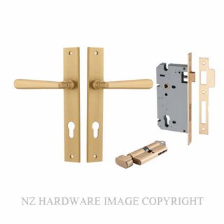 IVER 15372KENTR60KT COPENHAGEN KEY-TURN ENTRANCE LOCK KITSET RECTANGULAR PLATE BRUSHED BRASS