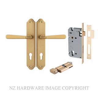 IVER 15374KENTR60KT COPENHAGEN KEY-TURN ENTRANCE LOCK KITSET SHOULDERED PLATE BRUSHED BRASS