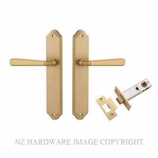 IVER 15374KPASS60 COPENHAGEN PASSAGE LATCH KITSET SHOULDERED PLATE BRUSHED BRASS