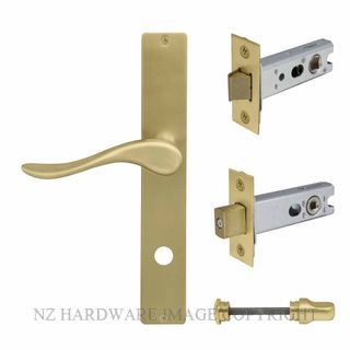 WINDSOR 8245 MSB HAVEN SQUARE LONGPLATE PRIVACY KITSET MATT SATIN BRASS