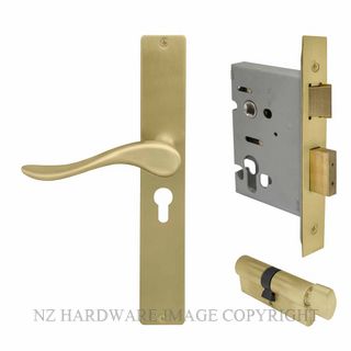 WINDSOR 8246 MSB HAVEN SQUARE LONGPLATE LOCKSET E48 MATT SATIN BRASS