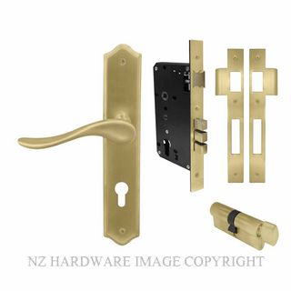 WINDSOR 8255 MSB HAVEN TRADITIONAL E85 EURO LOCK KITSET MATT SATIN BRASS