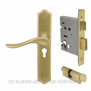 WINDSOR 8254 MSB HAVEN TRADITIONAL E48 EURO LOCK KITSET MATT SATIN BRASS