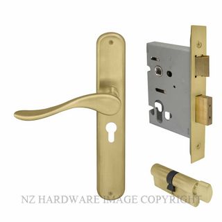 WINDSOR 8250 MSB HAVEN OVAL E48 EURO LOCK KITSET MATT SATIN BRASS