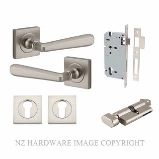 IVER 21199KENTR60KT COPENHAGEN KEY-TURN ENTRANCE LOCK KITSET SQUARE ROSE SATIN NICKEL