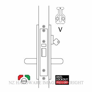 LOCKWOOD 3782-VLFSS - 5782-VLFSS  ESCAPE LOCK INT CYL SATIN STAINLESS