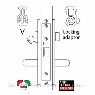 LOCKWOOD 3782VTLFSS - 5782VTLFSS ANTI VANDAL ESCAPE LOCK SATIN STAINLESS