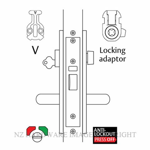 LOCKWOOD 3782VTLFSS - 5782VTLFSS ANTI VANDAL ESCAPE LOCK SATIN STAINLESS