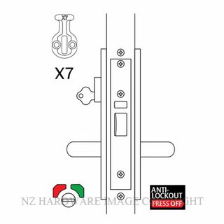 LOCKWOOD 3782X-LFSS - 5782X-LFSS KEY ENTRY ESCAPE LOCK SATIN STAINLESS