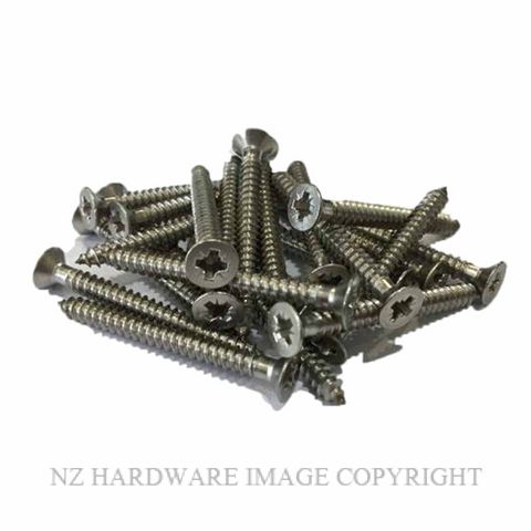 NZ HARDWARE SS9X20PZ/J - SS9X40PZ/J 9 GAUGE SCREWS SATIN STAINLESS