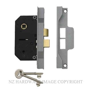 UNION UY2242-SE-2.50 REBATED 2 LEVER MORTICE LOCK SATIN CHROME